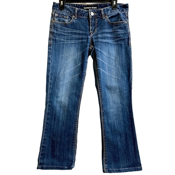 Express Womens Bootcut Jeans Stella Low Rise Western Cowgirl Size 2 (inseam 25”) - Picture 1 of 10